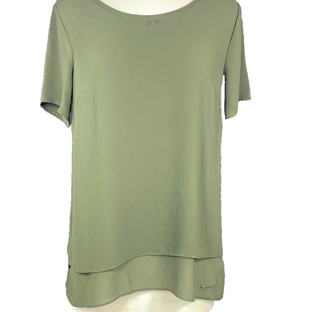 Michael Kors Green Short Sleeve Relaxed Blouse Size S